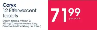 Clicks Coryx 12 Effervescent Tablets offer