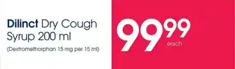 Clicks Dilinct Dry Cough Syrup offer