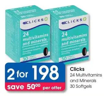 Clicks Clicks 24 Multivitamins and Minerals offer