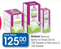 Clicks Natura Rescue Spray or Drops, or Nervuton 2 Tablets offer