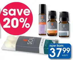 Clicks Soil Organic Essential Oil, Remedy Roller or Soy Wax Melts offer