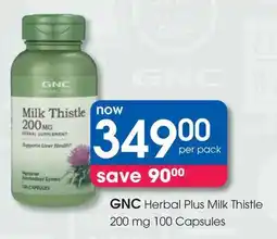 Clicks GNC Herbal Plus Milk Thistle 200 mg offer