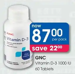 Clicks GNC Vitamin D-3 1000 IU offer