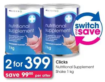 Clicks Clicks Nutritional Supplement Shake offer