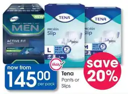 Clicks Tena Pants or Slips offer