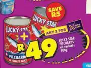 Shoprite Lucky Star Pilchards All Variants-For 2 x 400g offer