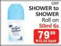 KitKat Cash and Carry GRP SHOWER to SHOWER Roll on 50ml 6s offer