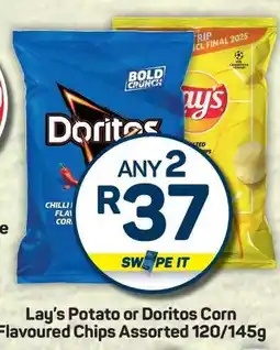 Pick n Pay Lay's Potato or Doritos Corn Flavoured Chips Assorted 120/145g offer