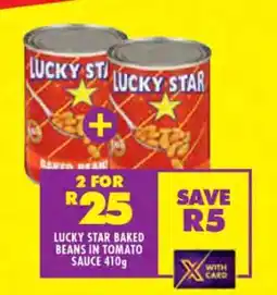 Shoprite LUCKY STAR BAKED BEANS IN TOMATO SAUCE 410g offer