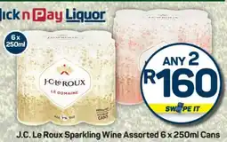 Pick n Pay J.C. Le Roux Sparkling Wine Assorted 6 x 250ml Cans offer