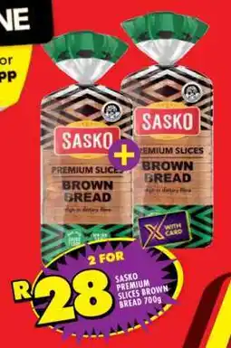 Shoprite Sasko Premium Slices Brown Bread 700g offer