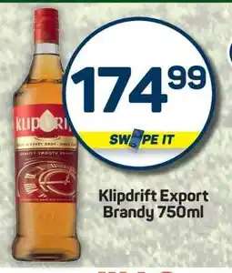 Pick n Pay KLIPDRIFT EXPORT BRANDY 750ml offer