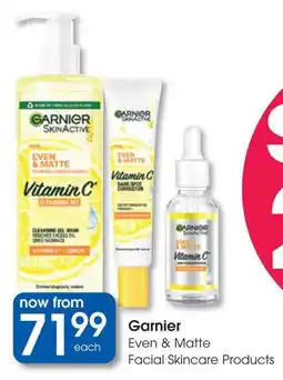 Clicks Garnier Even & Matte Facial Skincare Products offer