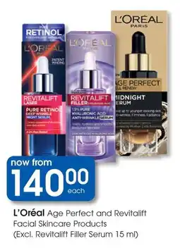 Clicks L'Oréal Age Perfect and Revitalift Facial Skincare Products offer