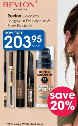 Clicks Revlon ColorStay Longwear Foundation & Brow Products offer