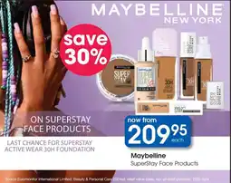Clicks Maybelline SuperStay Face Products offer