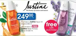 Clicks Justine Tissue Oil Original offer