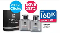 Clicks Romano EDT offer