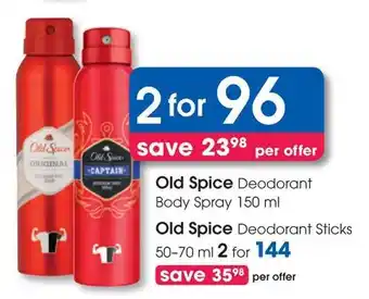 Clicks Old Spice Deodorant Body Spray offer