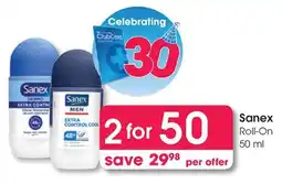 Clicks Sanex Roll-On offer