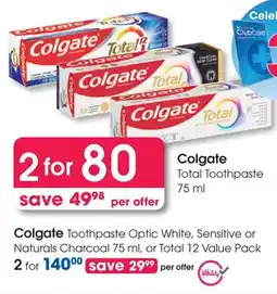 Clicks Colgate Total Toothpaste offer