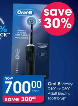 Clicks Oral-B Vitality D100 or D300 Adult Electric Toothbrush offer
