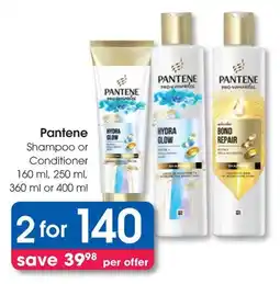 Clicks Pantene Shampoo or Conditioner offer