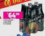 Game Carling Black Label NRB-6 x 340ml Per Pack offer