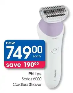 Clicks Philips Series 6000 Cordless Shaver offer