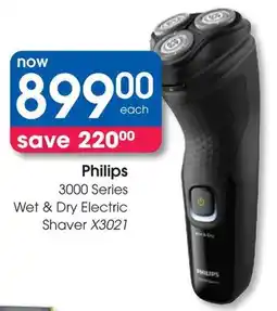 Clicks Philips 3000 Series Wet & Dry Electric Shaver X3021 offer