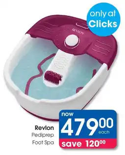 Clicks Revlon Pediprep Foot Spa offer