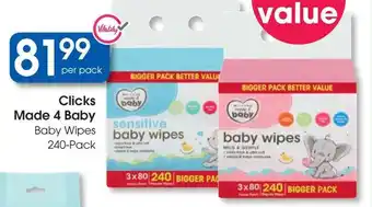 Clicks Clicks Made 4 Baby Baby Wipes offer