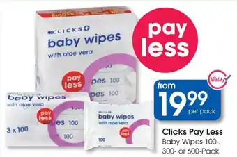 Clicks Clicks Pay Less Baby Wipes offer