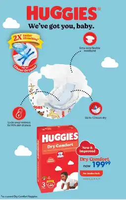 Clicks Huggies Dry Comfort Jumbo Pack offer
