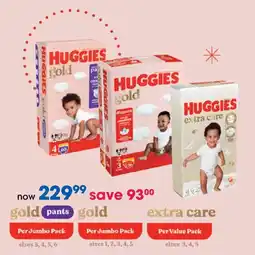 Clicks Huggies Gold or Extra Care Pants offer
