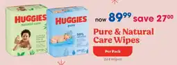 Clicks Huggies Pure & Natural Care Wipes offer