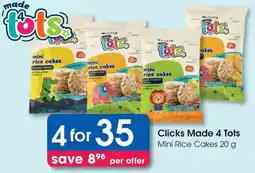 Clicks Clicks Made 4 Tots Mini Rice Cakes offer