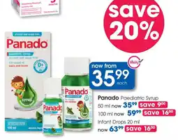 Clicks Panado Paediatric Syrup offer