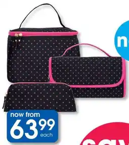 Clicks Clicks Black & Pink Dot Toiletry Bags offer