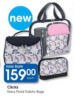 Clicks Clicks Navy Floral Toiletry Bags offer