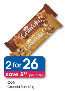 Clicks Coti Granola Bars offer