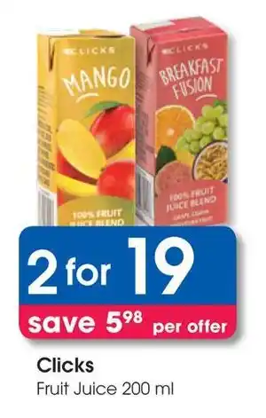 Clicks Clicks Fruit Juice offer