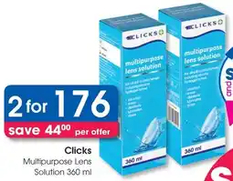 Clicks Clicks Multipurpose Lens Solution offer