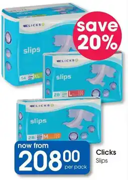 Clicks Clicks Slips offer