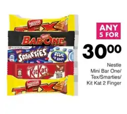 Save Hyper Nestle Mini Bar One/ Tex/ Smarties/ Kit Kat 2 Finger offer