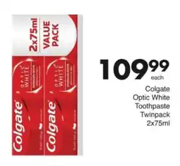 Save Hyper Colgate Optic White Toothpaste Twinpack offer