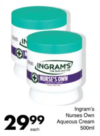 Save Hyper Ingram's Nurses Own Aqueous Cream offer