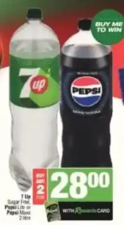 KwikSpar 7 Up Sugar Free, Pepsi Lite or Pepsi Max offer