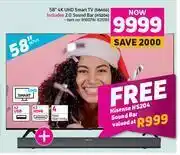 Game Hisense 58" 4K UHD Smart TV 58A6G offer