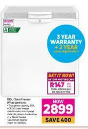 Game Defy 195L Chest Freezer White (DMF470) offer